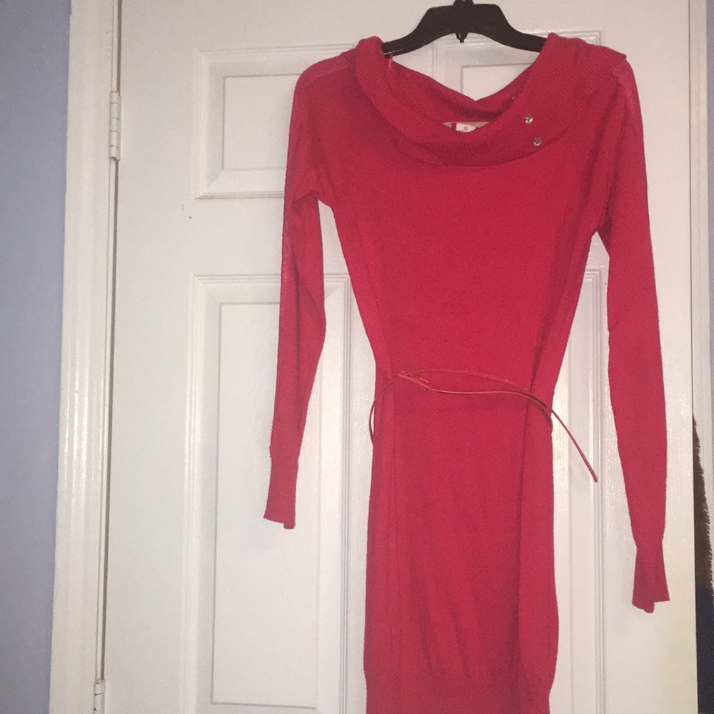 Pink sweater dress